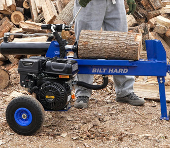 BILT HARD gas log splitter in outdoor use