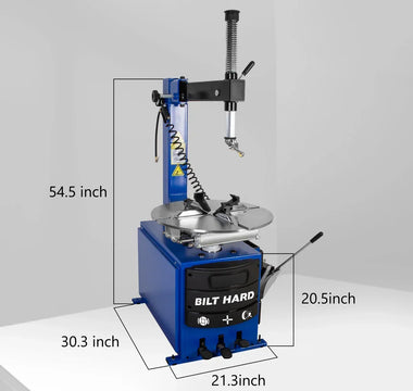Tire changer machine dimensions for compact workshop installation