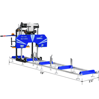 BILT HARD portable sawmill with 13-foot rail system