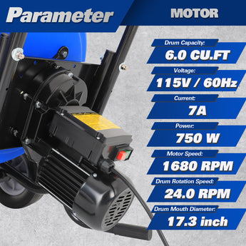 BILT HARD six-cubic-foot electric cement mixer