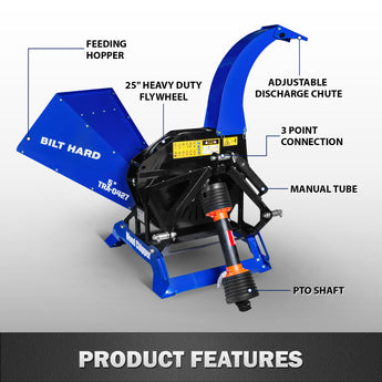 BILT HARD PTO wood chipper product features