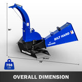 BILT HARD wood chipper overall dimensions