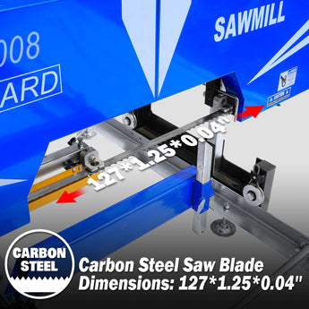 BILT HARD portable sawmill cutting logs outdoors