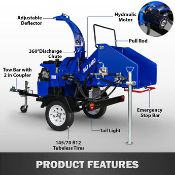 BILT HARD wood chipper branch processing system