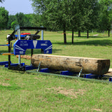 BILT HARD portable sawmill cutting large outdoor logs