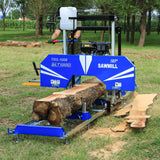 BILT HARD portable sawmill cutting logs outdoors