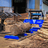 BILT HARD portable sawmill cutting timber outdoors