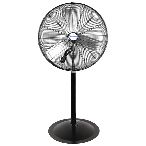 24" High Velocity Pedestal Oscillating Fan, 6450 CFM 3-Speed Heavy Duty Industrial Standing Fan with Aluminum Blades and Adjustable Height, Metal Shop Fan