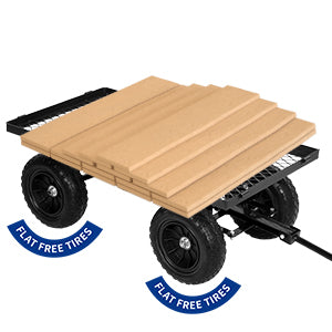 BILT HARD flat-free tire utility cart for hauling lumber