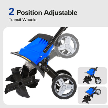 BILT HARD electric tiller cultivator adjustable transit wheels
