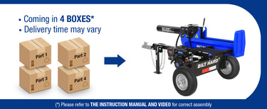 BILT HARD gas log splitter delivered in four boxes