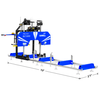 BILT HARD portable sawmill with 13-foot rail system