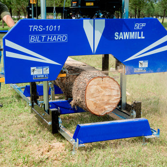 BILT HARD 26-inch portable sawmill cutting logs