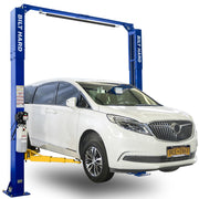 BILT HARD 10,000-pound two-post car lift with vehicle.