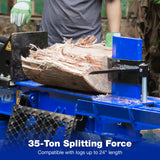 BILT HARD 35-ton log splitter splitting large firewood