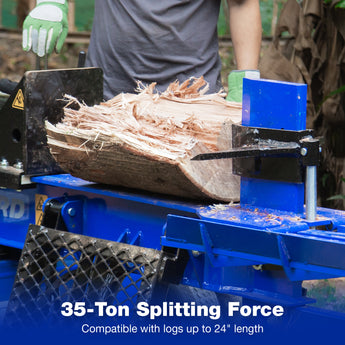 BILT HARD 35-ton log splitter splitting large firewood