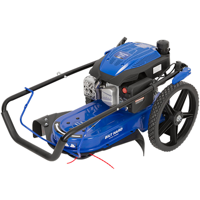 BILT HARD walk-behind string trimmer cutting weeds