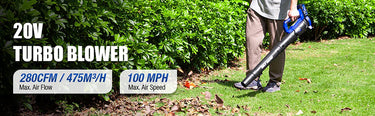 BILT HARD 20V cordless leaf blower clearing lawn