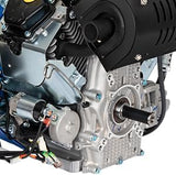 Engine motor shaft and starter assembly close up view