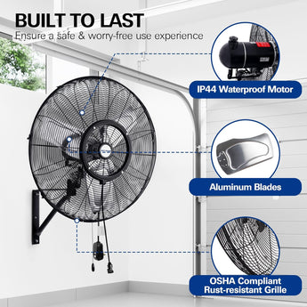 BILT HARD wall mount fan with aluminum blades
