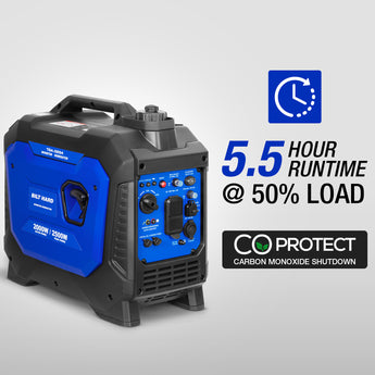 BILT HARD inverter generator with 5.5-hour runtime