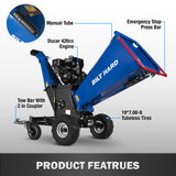 BILT HARD 6-inch wood chipper shredding branches