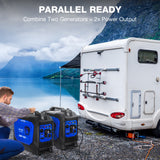 BILT HARD parallel-ready inverter generators powering an RV
