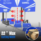 BILT HARD portable sawmill with 22-inch cutting width