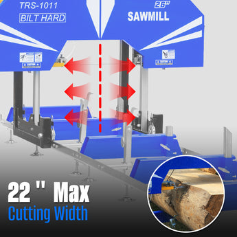 BILT HARD portable sawmill with 22-inch cutting width