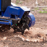BILT HARD stump grinder cutting through tree stump