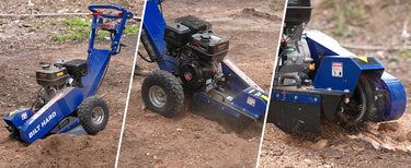 BILT HARD stump grinder removing tree stumps outdoors
