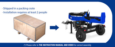 BILT HARD 35-ton log splitter shipping crate