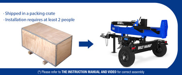 BILT HARD hydraulic log splitter shipping and assembly