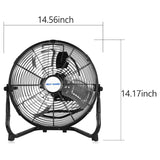 BILT HARD 12" 3-Speed High Velocity Heavy Duty Metal Floor Fan, 1650 CFM, 180-Degree Tilt, Powerful Airflow Fan