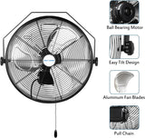 BILT HARD 14 in. 3000 CFM Outdoor Wall Mount Fan, 3-Speed Waterproof Wall Fan Industrial Grade High Velocity Outdoor Fans for Patio, Commercial, Garage, and Gazebo Use, UL Listed