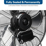 BILT HARD 14 in. 3000 CFM Outdoor Wall Mount Fan, 3-Speed Waterproof Wall Fan Industrial Grade High Velocity Outdoor Fans for Patio, Commercial, Garage, and Gazebo Use, UL Listed