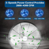 BILT HARD 18 in. 4300 CFM Outdoor Wall Mount Fan, 3-Speed Waterproof Wall Fan Industrial Grade High Velocity Outdoor Fans for Patio, Commercial, Garage, and Gazebo Use, UL Listed