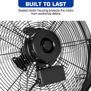 BILT HARD 18" Industrial Wall Mount Fan, 3-Speeds High Velocity Wall Fan with Sealed Motor, 4300 CFM Heavy Duty Metal Barn Fans