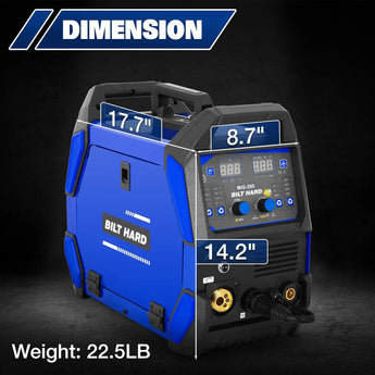 BILT HARD 200A MIG Welder, MIG/Flux Core MIG/Lift TIG/Stick 4-in-1 Welding Machine w/IGBT Inverter, 110V/220V Multi-Process Welder with Screen Display