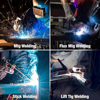 BILT HARD 200A MIG Welder, MIG/Flux Core MIG/Lift TIG/Stick 4-in-1 Welding Machine w/IGBT Inverter, 110V/220V Multi-Process Welder with Screen Display