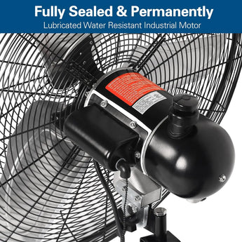 BILT HARD 24 in. 6300 CFM Outdoor Oscillating Wall Fan, 3-Speed Heavy Duty Outdoor Waterproof Wall Fans, High Velocity Outdoor Fans for Patio, Industrial, Commercial, Warehouse and Jobsites, UL Listed