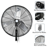 BILT HARD 24 in. 6500 CFM High Velocity Industrial Wall Fan, 3-Speed Wall Mount Oscillating Fan, Heavy Duty Shop Fan for Commercial, Garage, Warehouse, Workshops, Factory and Jobsites, UL Listed