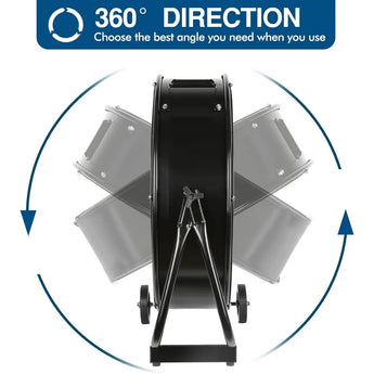 BILT HARD 24" 8100 CFM High Velocity Industrial Drum Fan, 3-Speed Heavy Duty Metal Shop Fan, UL Listed