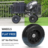 BILT HARD 400 lbs 10" Flat Free Tires Steel Garden Cart with 180° Rotating Handle and Removable Sides, 4 Cu.Ft Capacity Utility Heavy Duty Garden Carts and Wagons