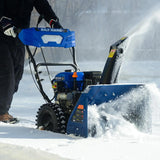 BILT HARD Snow Blower Gas Powered, 24 Inch 2-Stage Self-Propelled 212cc Engine with Electric Start, LED Headlight, 13" Snow Terrain Tires