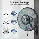 BILT HARD 3-speed wall-mounted fan