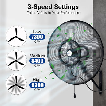 BILT HARD 3-speed wall-mounted fan