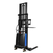 BILT HARD 3,300-Lb Semi-Electric Straddle Stacker, 118-Inch Max Lift, Adjustable Forks & Straddle Legs