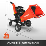 BILT HARD wood chipper overall dimensions and weight
