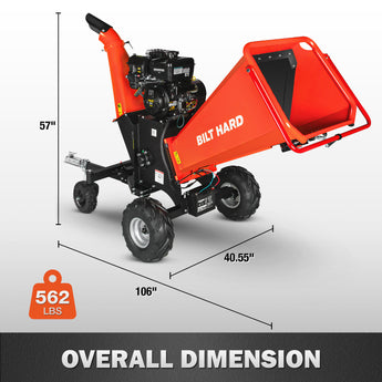 BILT HARD wood chipper overall dimensions and weight